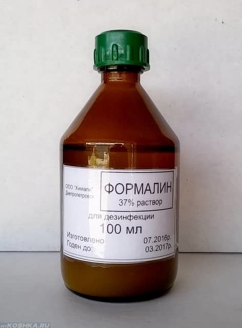 Полная баночка раствора формалина