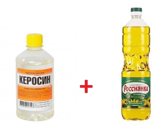 Керосин и растительное масло для приготовления лечебной смеси от псороптоза у кроликов