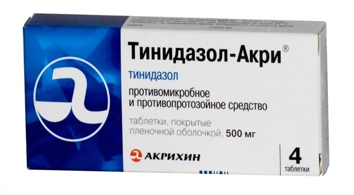 Препарат тинидазол в упаковке
